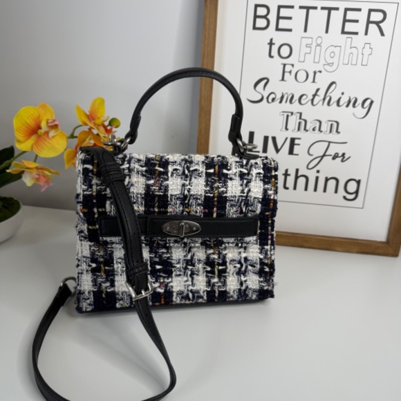 🖤 Tweed Structured Top Handle Bag – Classic & Stylish - Picture 2 of 3